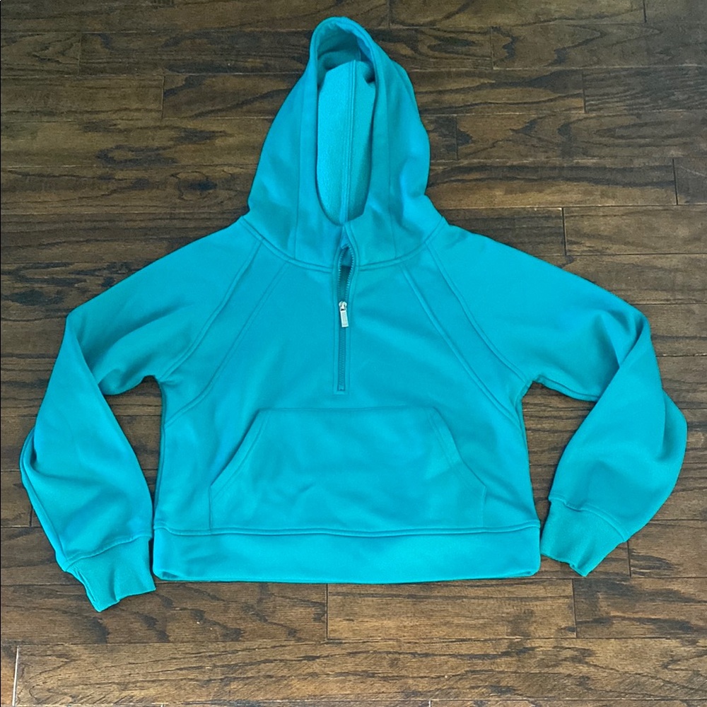 Teal Women's Hoodie cropped Sweatshirt